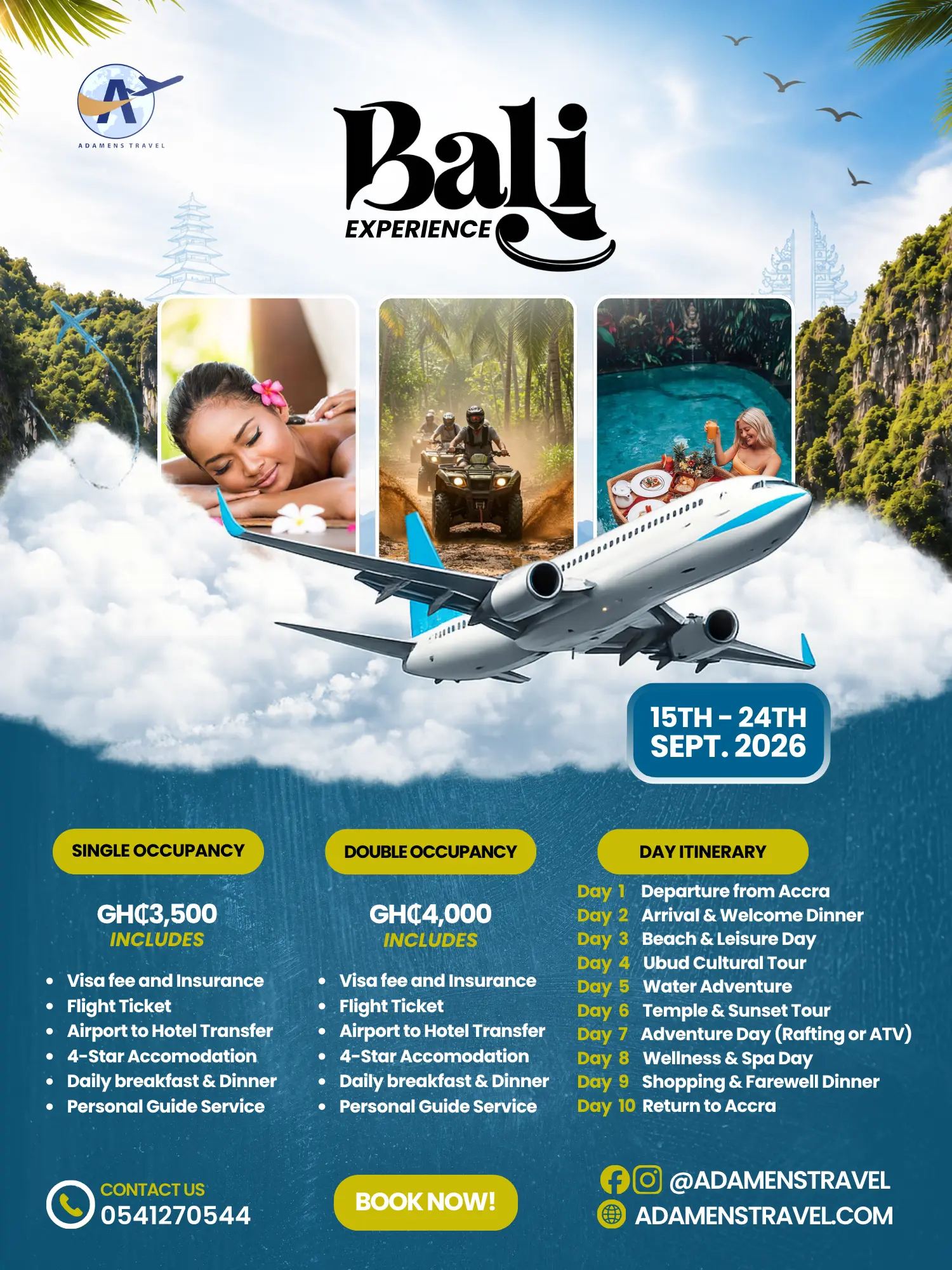 Bali Experience — Travel Flyer design for Adamens Travel