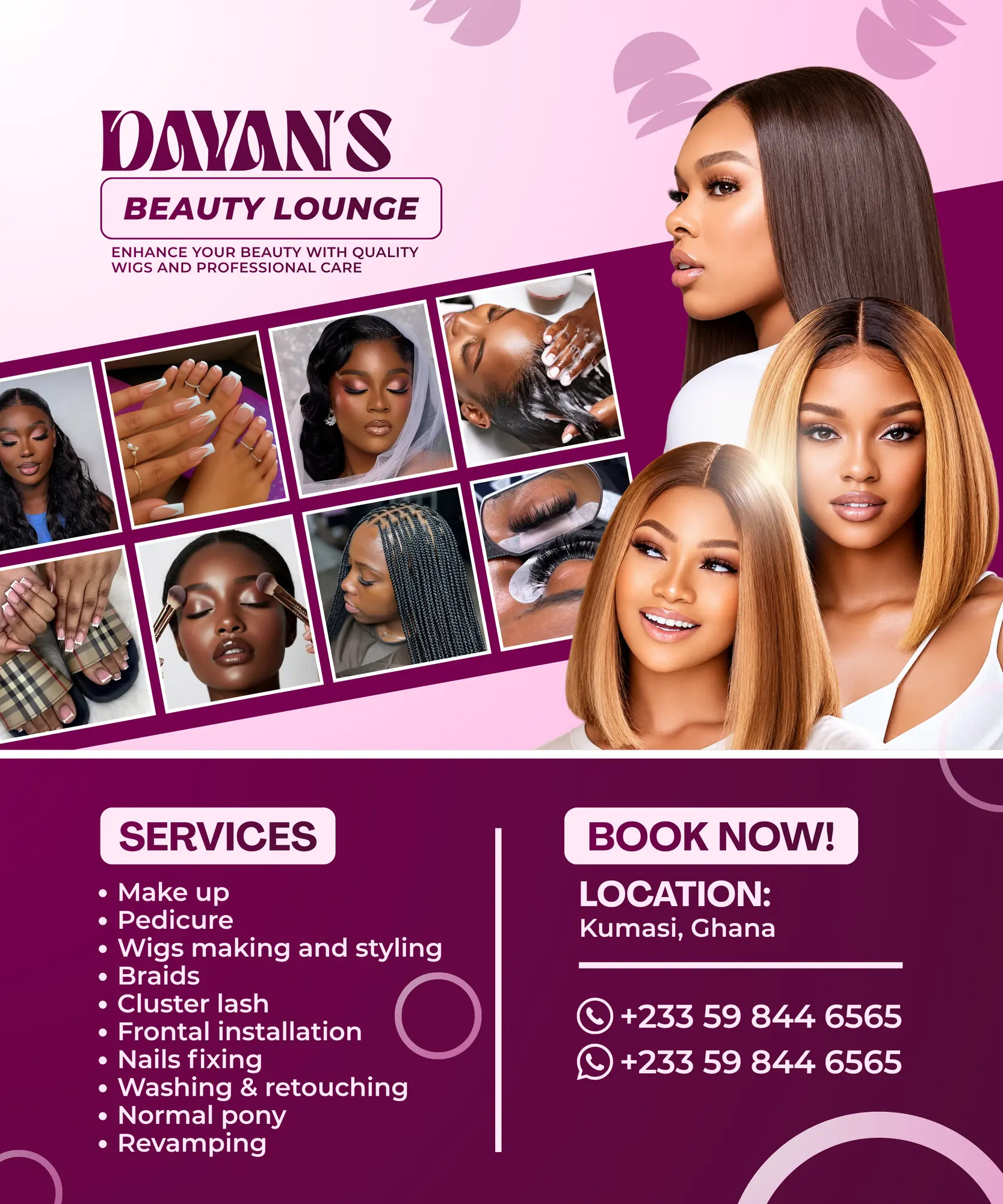 Dayan's Beauty Lounge — Brand Flyer design for Dayan's Beauty Lounge