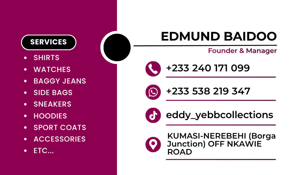 Eddy Yebb's Collection Business Card — Business Card design for Edmund