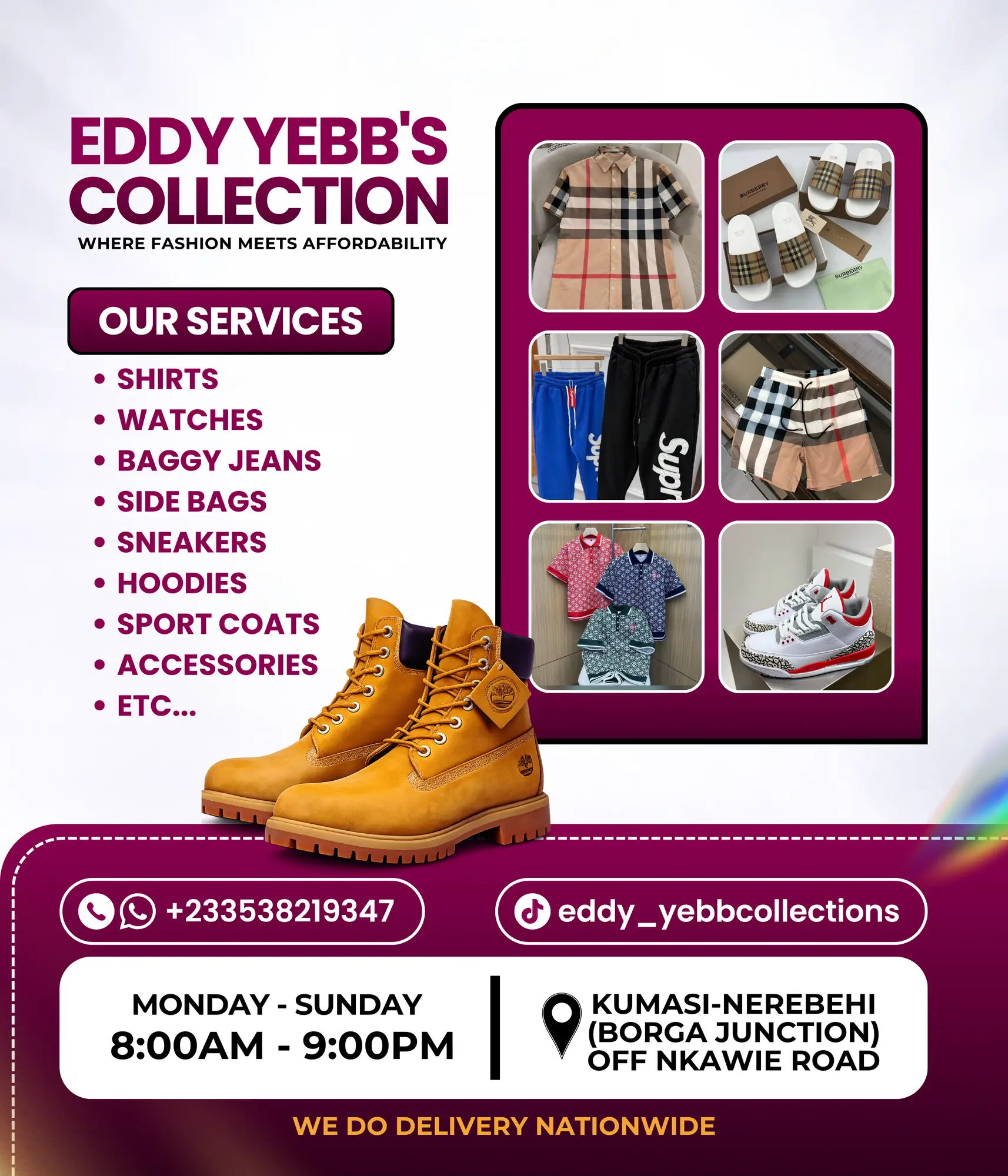 Eddy Yebb's Collection — Brand Flyer design for Eddy Yebb