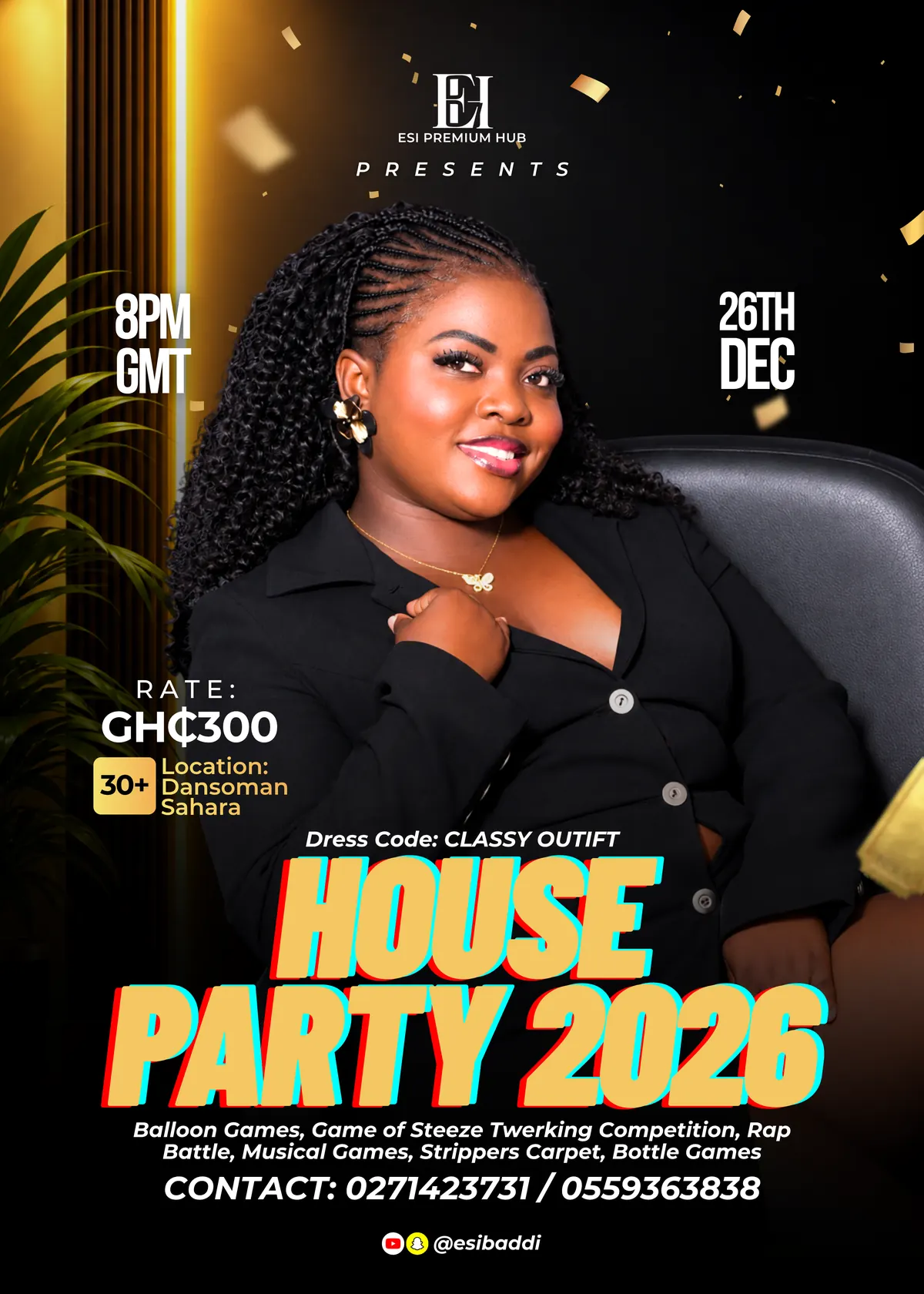 Esi Premium Hub House Party — Event Flyer design for Esi Premium Hub