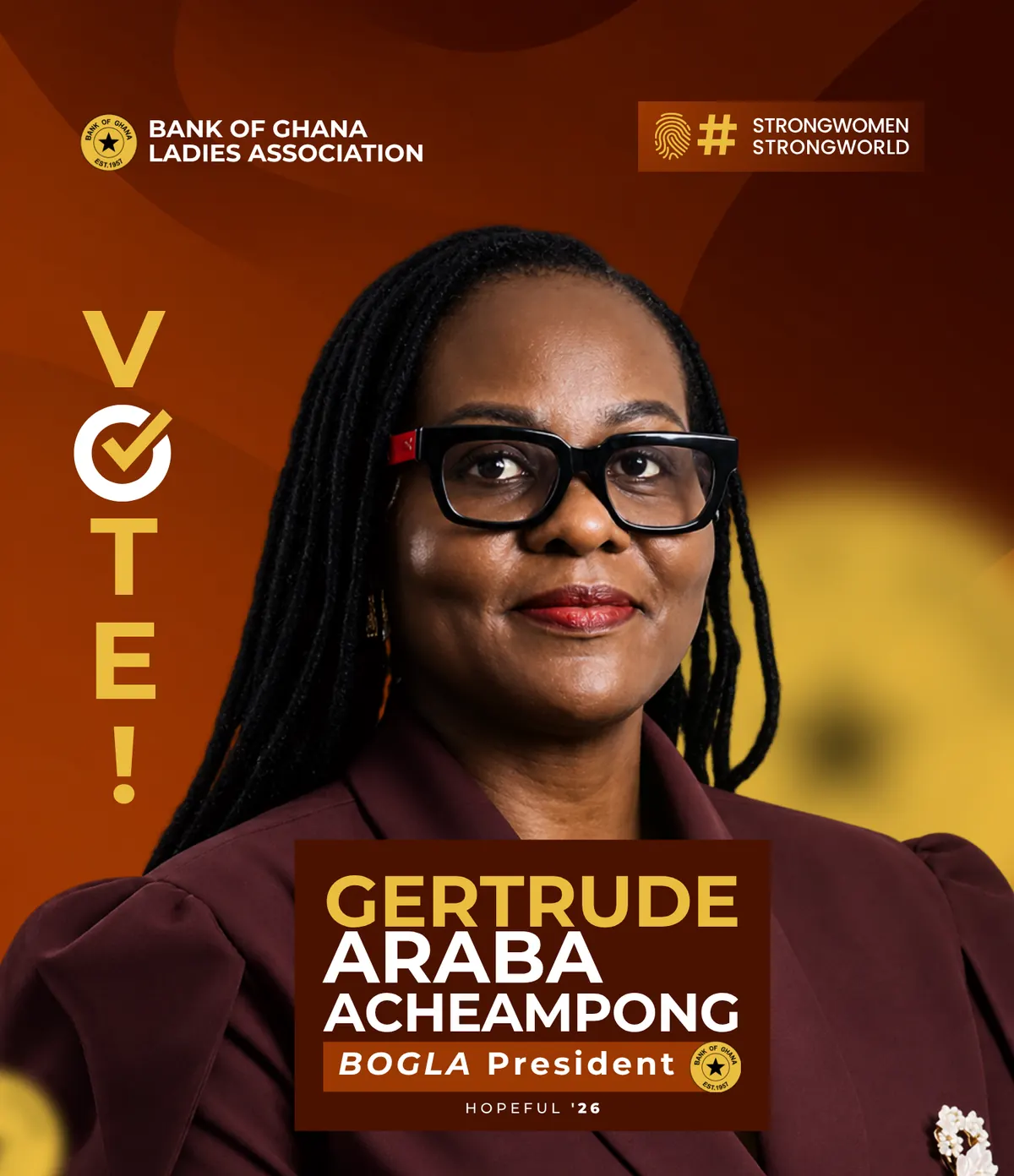 Gertrude Araba Acheampong Main BOGLA Flyer — Political Flyer design for Gertrude Araba Acheampong