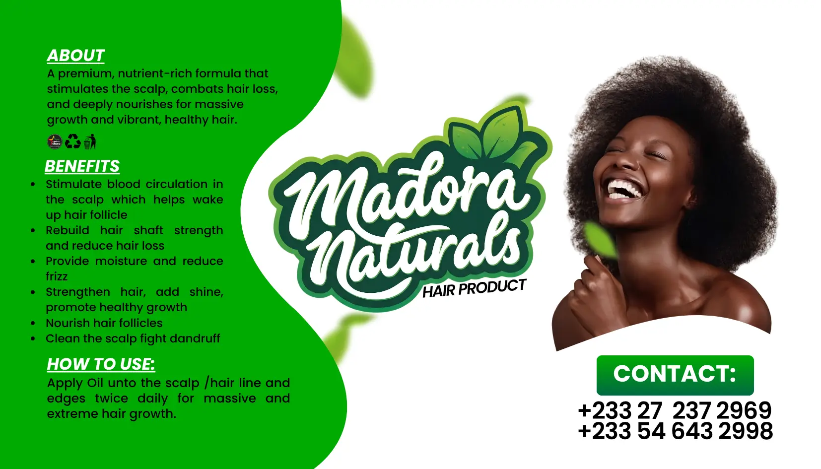 Example of label design: Madora Naturals