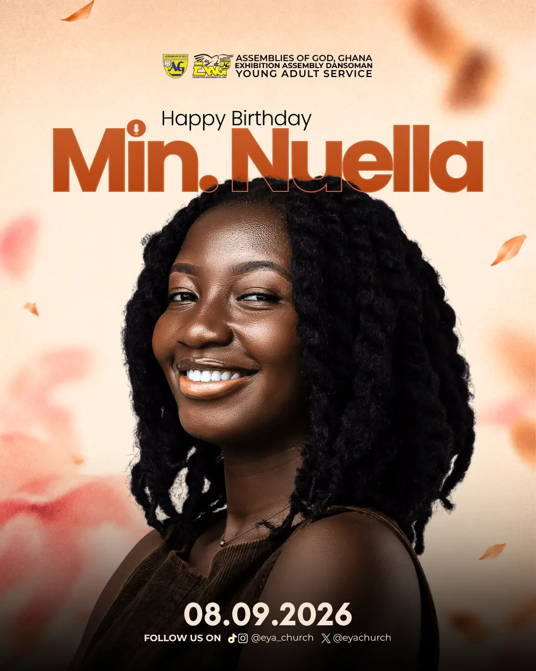 Example of birthday design: Min. Nuella Birthday Flyer